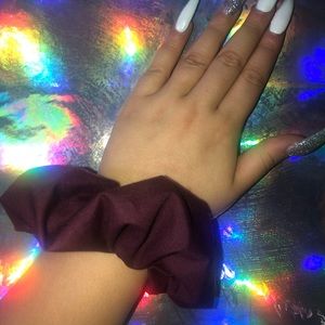 Burgundy scrunchie